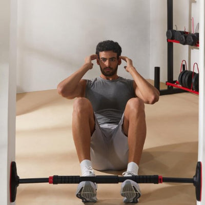 Barre de traction porte sol soutien pieds boxeur