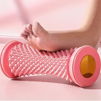 Rouleau de massage pieds couleur rose forme longue