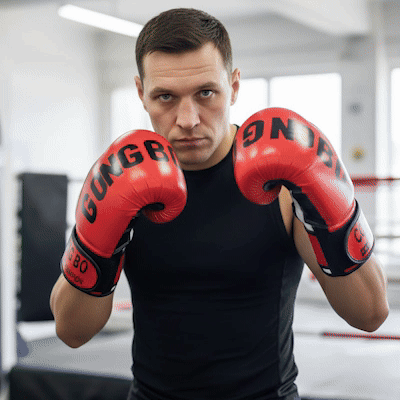 Gant de boxe protection renforee image animée boxeur