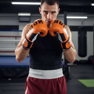 Gant de boxe protection renforcée orange fitness salle