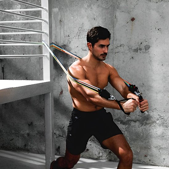 Bandes de résistance pour bras homme au sport