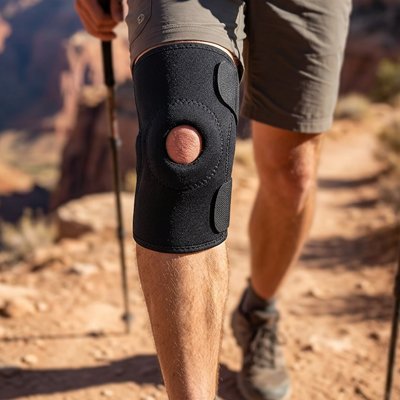 Genouillere pour le sport​ homme marchant en face
