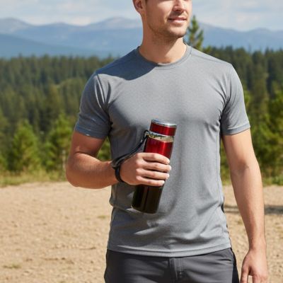 gourde isotherme rouge noir thermo durable droite homme