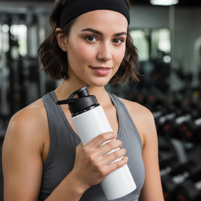 gourde isotherme ecoslim 600 couleur blanc fitness domicile