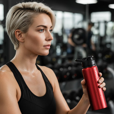 gourde isotherme modèle ecoslim rouge salle sport fitness