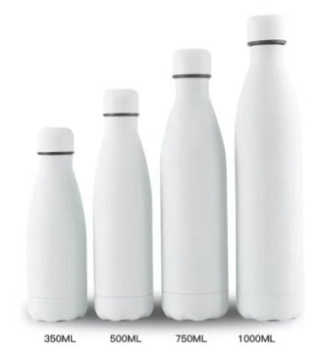 gourde isotherme thermo inox quatre pièces blanches fitness 