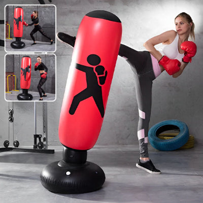 sac de frappe autoportant rouge fitness salle sport