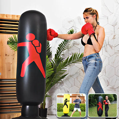 sac de frappe autoportant remise forme gants rouge