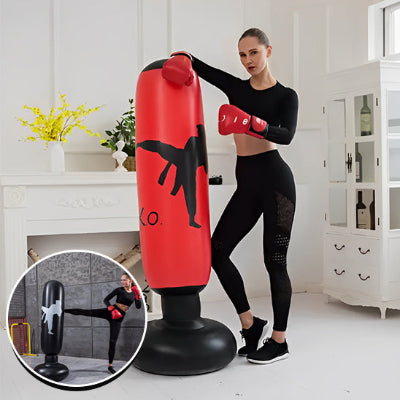 sac de frappe gonflable femme fitness domicile boxe