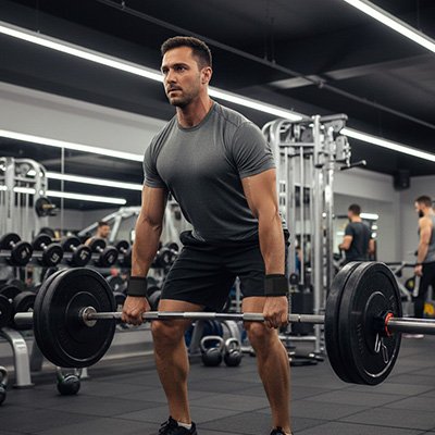 Sangle de poignet homme porte une charge musculaire