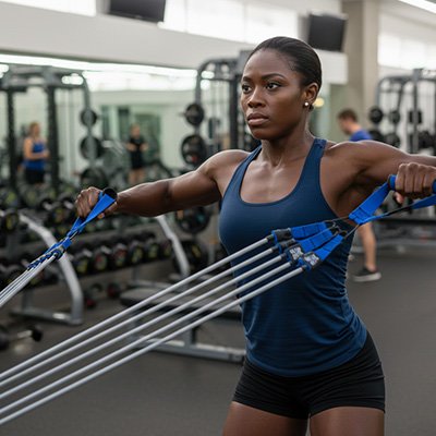 Sangle musculation femme exerce résistance sport et fitness