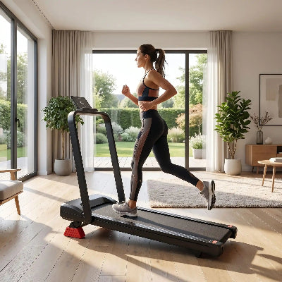 tapis roulant femme en course